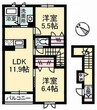 山陽本線（中国）/倉敷駅 バス:37分:停歩20分 2階 築12年 2LDKの間取り