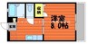 山陽本線（中国）/倉敷駅 徒歩22分 1階 築27年 1Kの間取り
