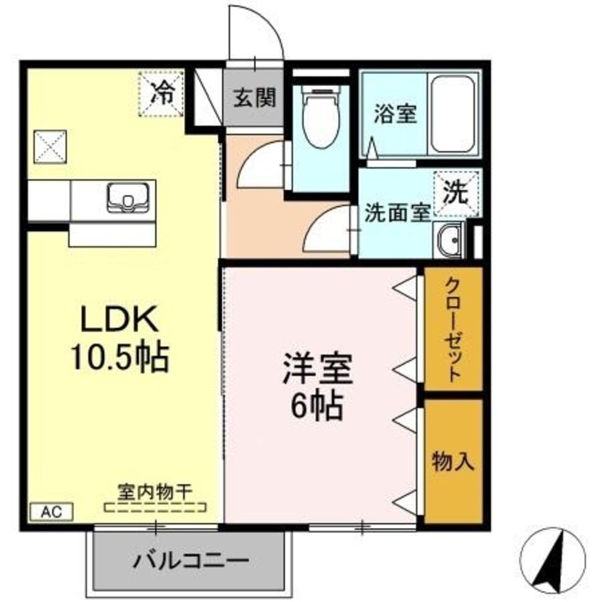 間取図 水島臨海鉄道水島本線/三菱自工前駅 徒歩45分 1階 築17年