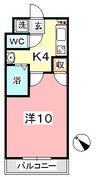 山陽本線（中国）/新倉敷駅 徒歩6分 4階 築24年 1Kの間取り