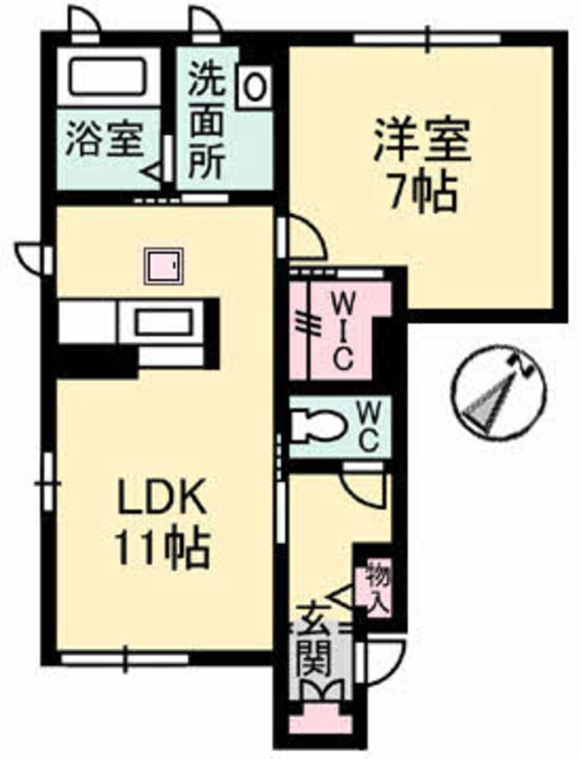 間取図 水島臨海鉄道水島本線/栄駅 徒歩35分 1階 築13年