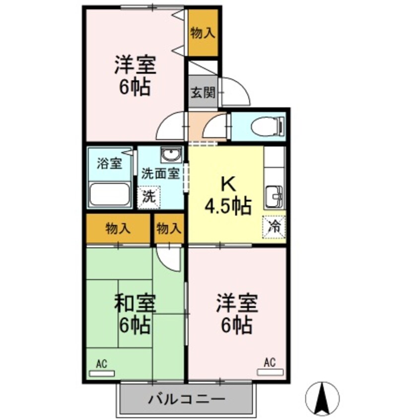間取図 水島臨海鉄道水島本線/常盤駅 徒歩23分 2階 築28年