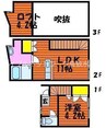 山陽本線（中国）/倉敷駅 徒歩32分 1-2階 築17年 1LDKの間取り