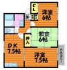 山陽本線（中国）/倉敷駅 徒歩18分 2階 築28年 3DKの間取り