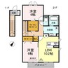 宇野線<宇野みなと線>/常山駅 徒歩14分 2階 築9年 2LDKの間取り