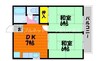山陽本線（中国）/倉敷駅 徒歩12分 2階 築39年 2DKの間取り
