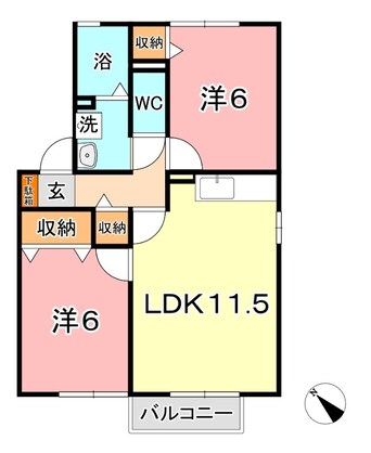 間取図 水島臨海鉄道水島本線/三菱自工前駅 徒歩34分 1階 築23年