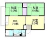 水島臨海鉄道水島本線/栄駅 徒歩8分 1階 築20年 3DKの間取り