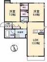 サニーガーデン 2LDKの間取り