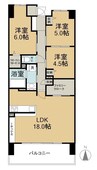 ヴェルディ中庄 3LDKの間取り