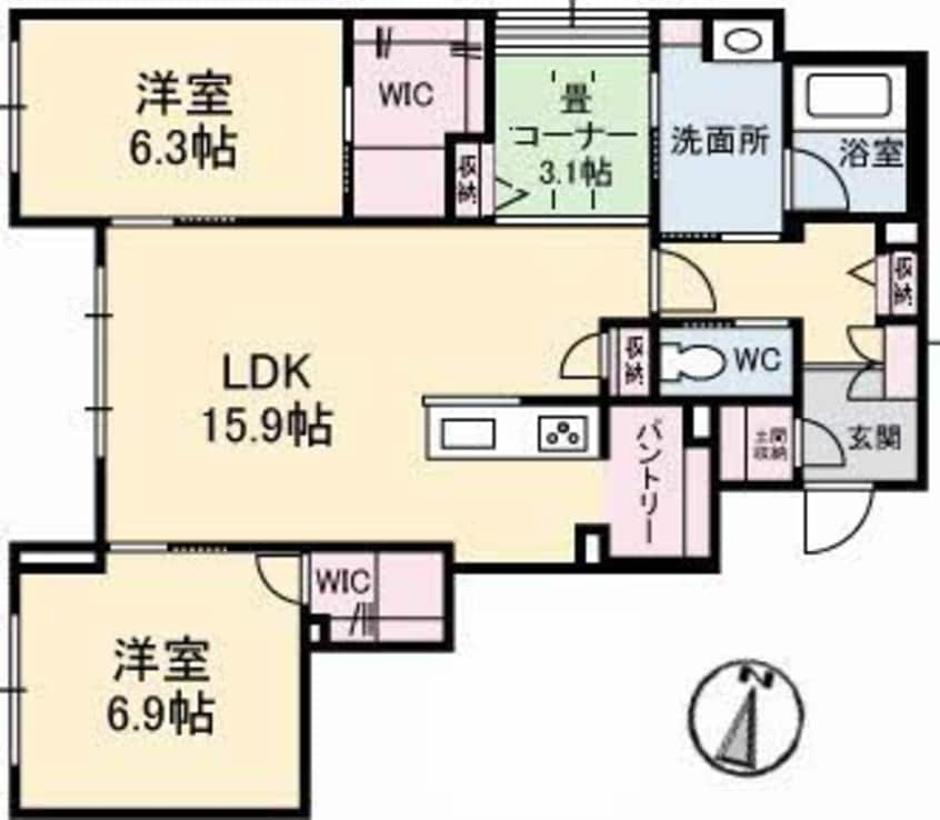間取図 山陽本線（中国）/倉敷駅 徒歩29分 1階 築5年