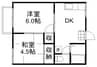 プレジール三宅 2DKの間取り