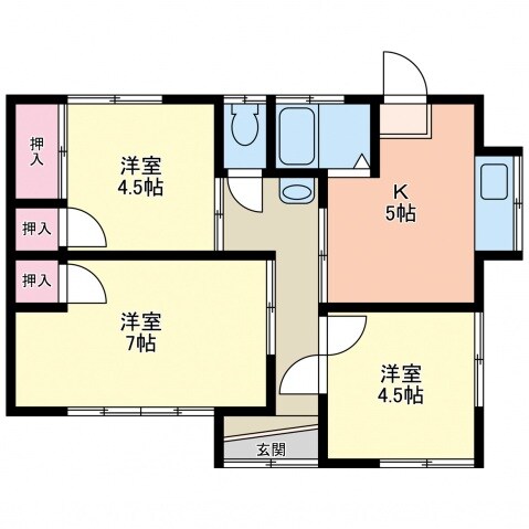 間取り図 水島臨海鉄道水島本線/弥生駅 徒歩13分 1階 築55年