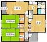 水島臨海鉄道水島本線/弥生駅 徒歩22分 2階 築31年 3LDKの間取り