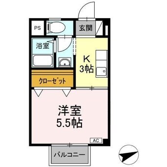 間取図 瀬戸大橋線/茶屋町駅 徒歩6分 2階 築23年