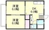 山陽本線（中国）/西阿知駅 徒歩8分 2階 築36年 2DKの間取り