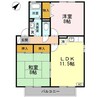 瀬戸大橋線/茶屋町駅 徒歩11分 2階 築26年 2LDKの間取り