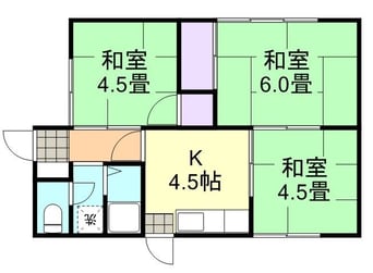 間取図 水島臨海鉄道水島本線/栄駅 徒歩26分 1階 築53年