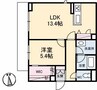 シャーメゾンプレシャス 1LDKの間取り