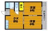 山陽本線（中国）/西阿知駅 徒歩11分 2階 築40年 2DKの間取り