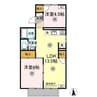 山陽本線（中国）/倉敷駅 徒歩24分 1階 築28年 2LDKの間取り
