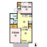 山陽本線（中国）/倉敷駅 徒歩24分 1階 築28年 2LDKの間取り