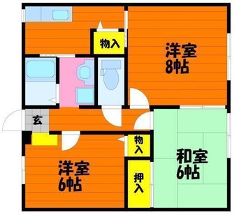 間取図 山陽本線（中国）/新倉敷駅 徒歩51分 2階 築29年