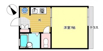 間取図 瀬戸大橋線/児島駅 徒歩23分 1階 築35年