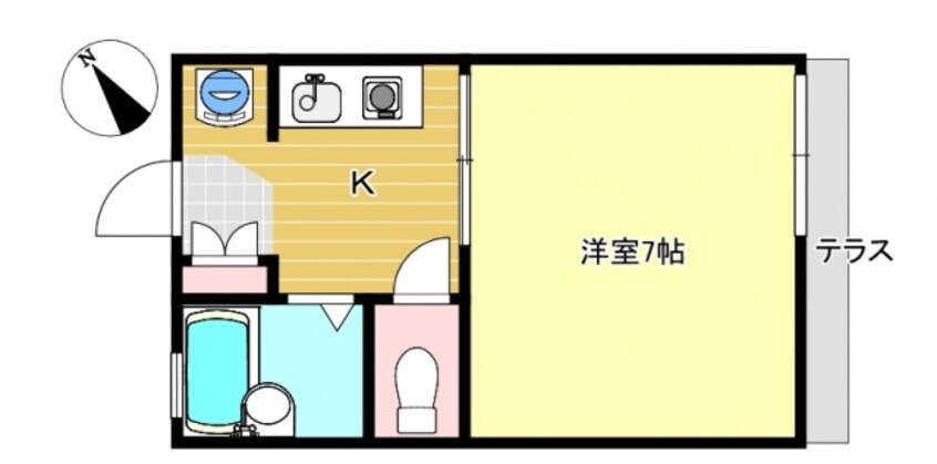 間取図 瀬戸大橋線/児島駅 徒歩23分 1階 築35年