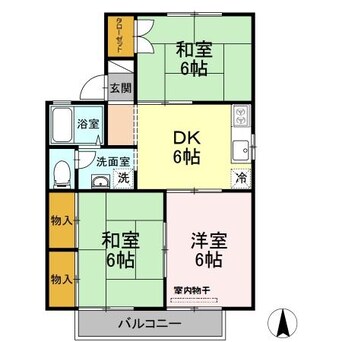 間取図 瀬戸大橋線/上の町駅 徒歩20分 2階 築33年