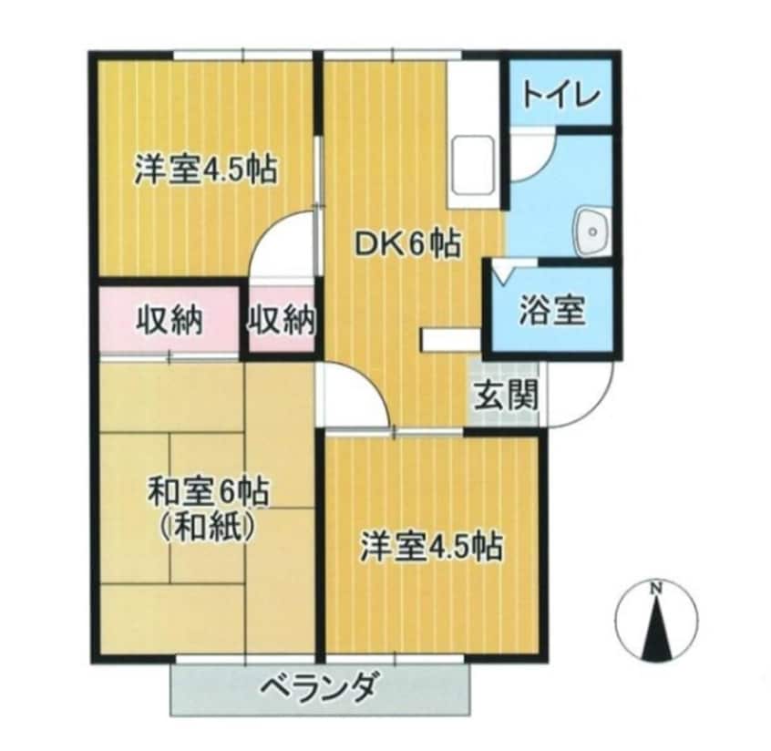 間取図 山陽本線（中国）/新倉敷駅 徒歩38分 1階 築38年