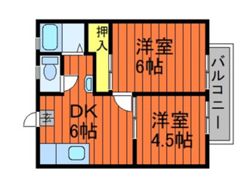 間取図 山陽本線（中国）/倉敷駅 徒歩20分 2階 築39年