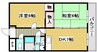 宇野線<宇野みなと線>/備前田井駅 徒歩18分 2階 築27年 2DKの間取り