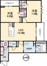 山陽本線（中国）/倉敷駅 徒歩22分 3階 築浅 2LDKの間取り