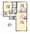 山陽本線（中国）/倉敷駅 徒歩27分 1階 築10年 2LDKの間取り