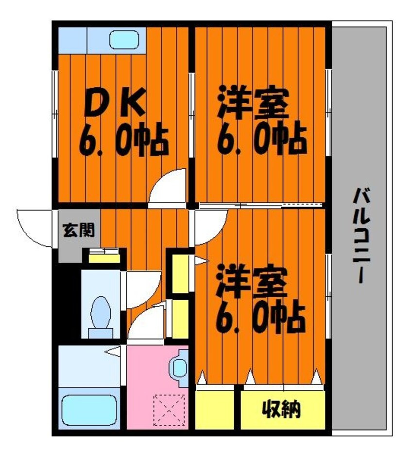 間取図 山陽本線（中国）/倉敷駅 徒歩15分 6階 築20年