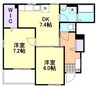 山陽本線（中国）/新倉敷駅 徒歩44分 1階 築11年 2DKの間取り