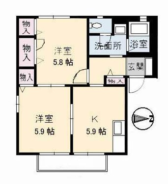 間取図 山陽本線（中国）/新倉敷駅 徒歩46分 1階 築23年