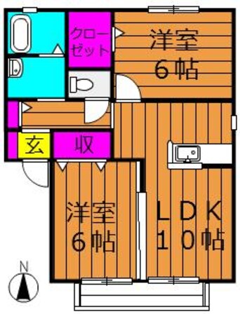 間取図 伯備線/総社駅 徒歩18分 2階 築19年