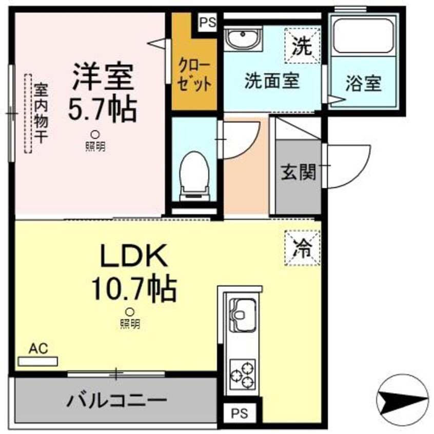 間取図 山陽本線（中国）/倉敷駅 徒歩7分 2階 築5年