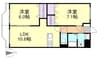 山陽本線（中国）/新倉敷駅 徒歩8分 1階 築18年 2LDKの間取り