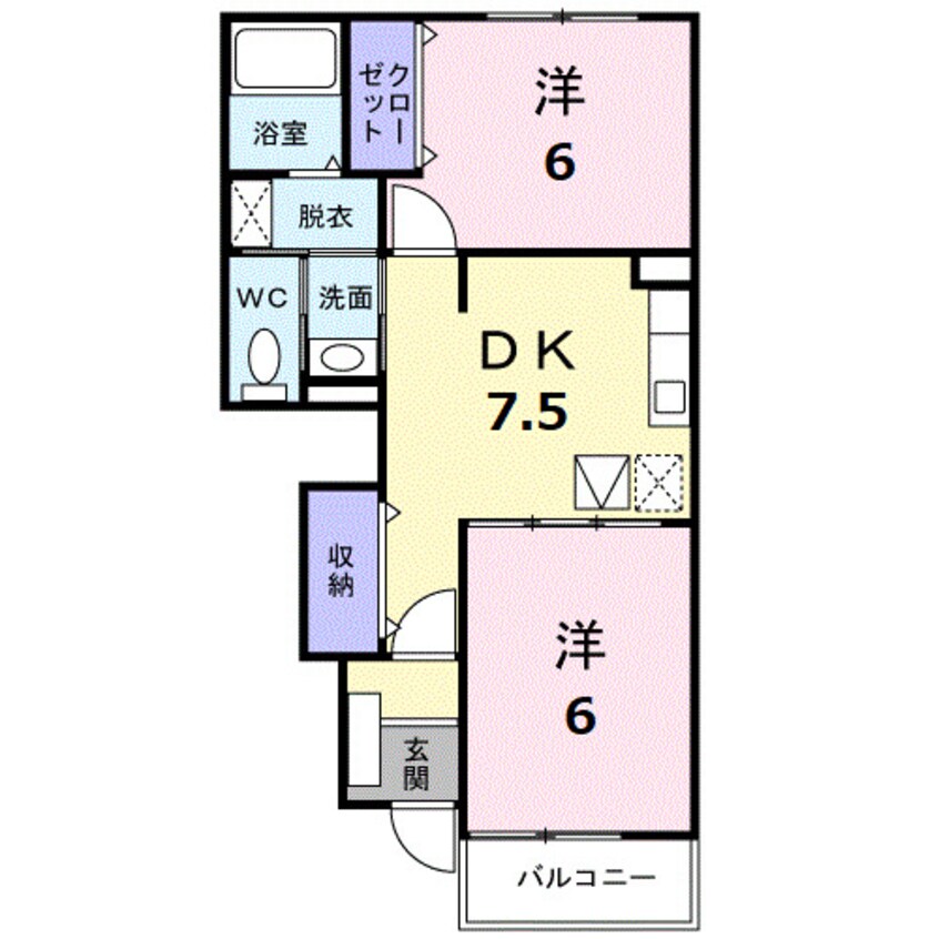間取図 山陽本線（中国）/新倉敷駅 徒歩28分 1階 築18年