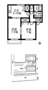 山陽本線（中国）/倉敷駅 徒歩101分 2階 築27年 2DKの間取り