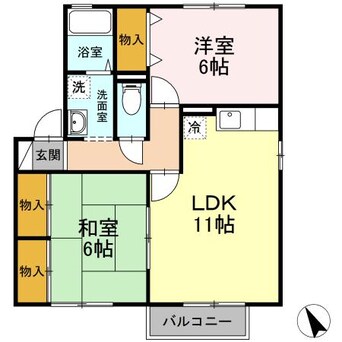 間取図 水島臨海鉄道水島本線/弥生駅 徒歩16分 2階 築26年