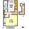 D-room平田 1LDKの間取り