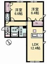 リラフォート 2LDKの間取り