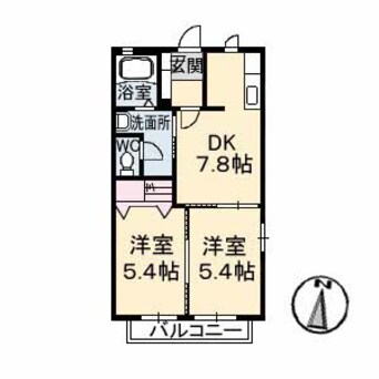間取図 瀬戸大橋線/上の町駅 徒歩5分 2階 築19年