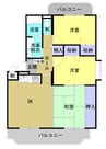 吉備線<桃太郎線>/東総社駅 徒歩10分 3階 築26年 3DKの間取り
