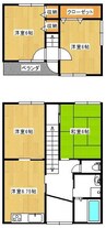 水島臨海鉄道水島本線/浦田駅 徒歩12分 1-2階 築49年 3LDKの間取り