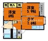 宇野線<宇野みなと線>/久々原駅 徒歩7分 2階 築25年 2DKの間取り
